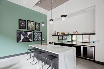 Community clubhouse with kitchenette